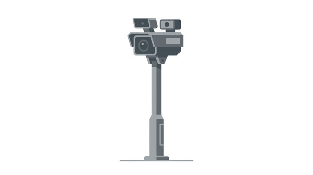 Modern Traffic Speed Camera Vector Illustration for Surveillance and Security Monitoring