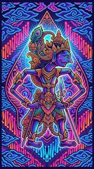 Obraz premium “Neon Krishna Wayang”