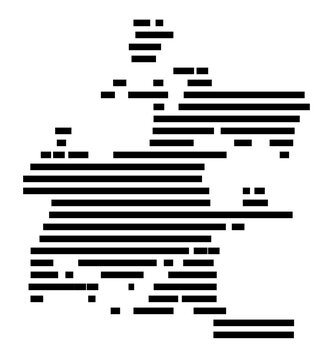Symbol Map of Tallahassee (Florida, United States) showing the village or settlement with a pattern of just a few black horizontal lines