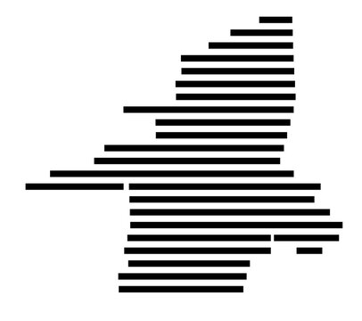 Symbol Map of Miami (Florida, United States) showing the village or settlement with a pattern of just a few black horizontal lines