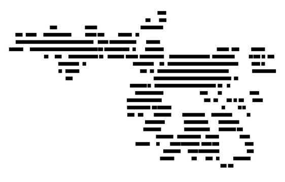Symbol Map of Joliet (Illinois, United States) showing the village or settlement with a pattern of just a few black horizontal lines