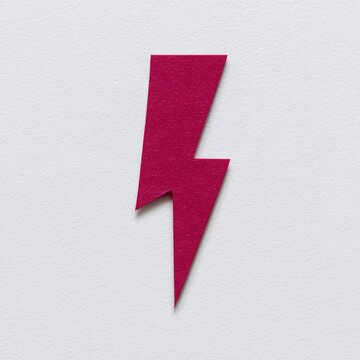 Red lightning bolt on textured white background.