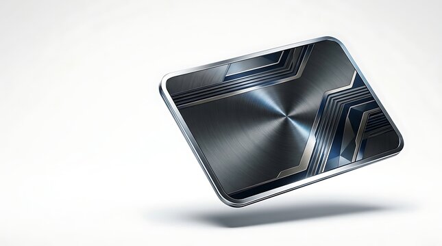 Futuristic Metallic Banking Card Mockup 3D Render Design