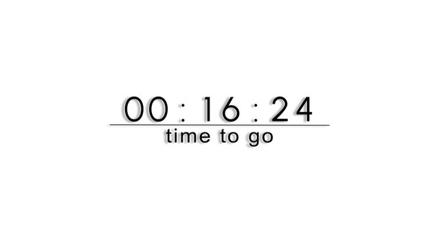 Minimal countdown interface showing sixteen minutes and twenty four seconds time left now.