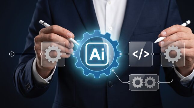 AI software integration and intelligent workflow automation enabling application development, process optimization and enterprise digital transformation through connected technology systems