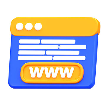 3D Website Browser Window Icon