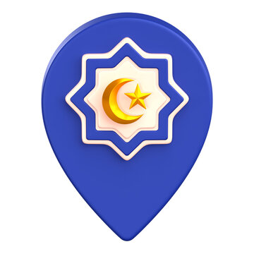 3D Ramadan Location Pin Icon