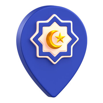 3D Ramadan Location Pin Icon