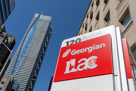 Toronto, Ontario, Canada - August 5, 2026: The campus for a public private partnership between Georgian College and the International Language Academy of Canada (ILAC) on Bloor Street East in Toronto