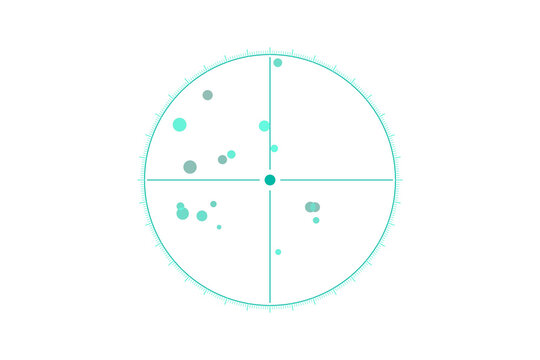 Radio telescope dish crosshair with frequency scan rings. Isolated transparent PNG crosshair overlay for Photoshop and video.