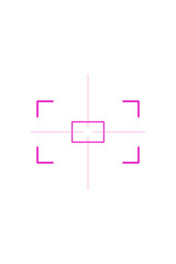Satellite imaging sensor crosshair with coordinate grid. Isolated transparent PNG crosshair overlay for Photoshop and video. © Animated
