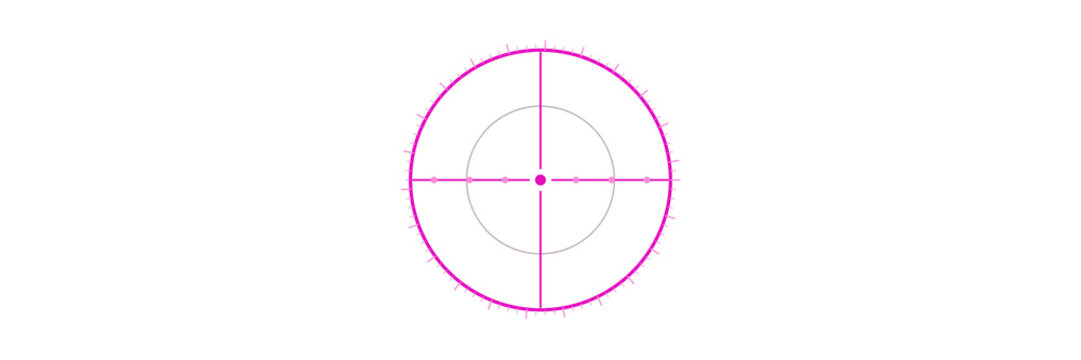Space shooter game targeting reticle with lock-on brackets. Isolated transparent PNG crosshair overlay for Photoshop and video.