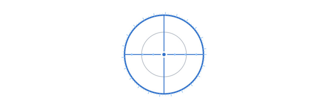 Open world game map marker crosshair with quest ring. Isolated transparent PNG crosshair overlay for Photoshop and video.