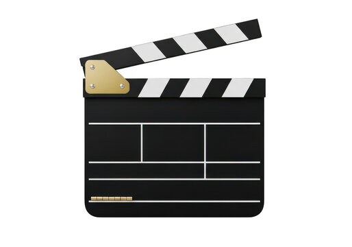 Black movie clapperboard icon for film production