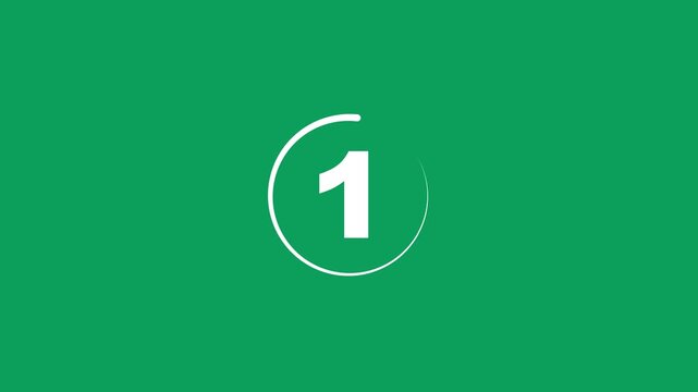 let's go 5 second countdown timer, Countdown and rotating circular and text loop animation on green background. 5 second countdown timer 5 4 3 2 1 count down.