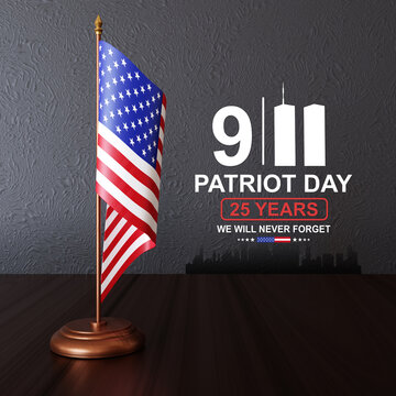 09.11.2001 American Patriot Day banner. 25th Anniversary.