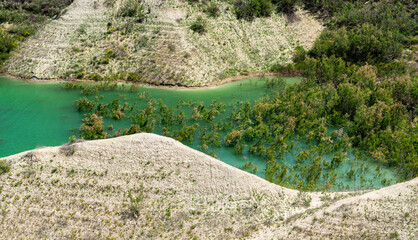 Obraz premium Scenic sight in the Embalse de Algeciras, Alhama de Murcia, Murcia, Spain.