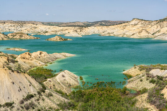 Scenic sight in the Embalse de Algeciras, Alhama de Murcia, Murcia, Spain.