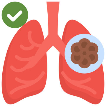 Normal lung function flat icon. For presentation, graphic design, mobile application, web design, infographics or UI.