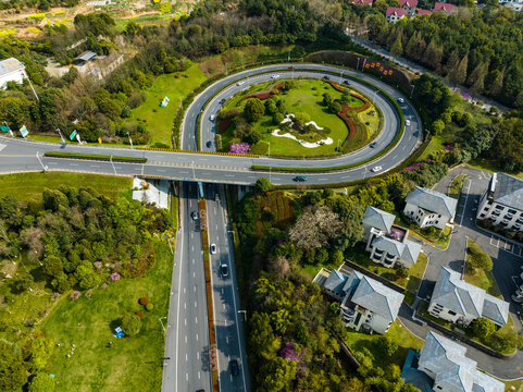 Hangqian Interchange Tonglu Expressway Aerial View