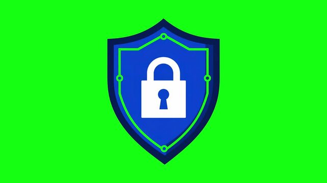 shield icon, background, green screen, animation
