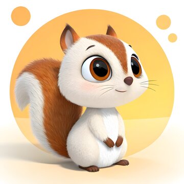 Cute cartoon chipmunk with big eyes