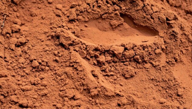 Dark cocoa powder texture with shallow indentation surface.