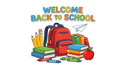 Naklejka premium back to school