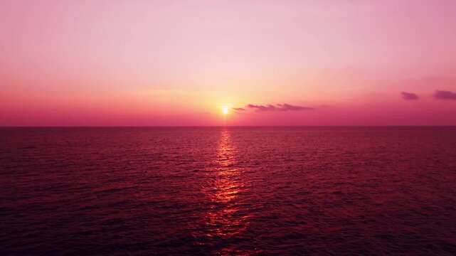 Beautiful sky sunset or sunrise over sea Beautiful wave Amazing light twilight sky sunset. Cinematic footage beautiful light of nature seascape Landscape
