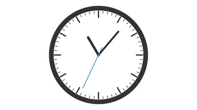 Clean minimalist analog clock face vector illustration for animation projects and time concepts