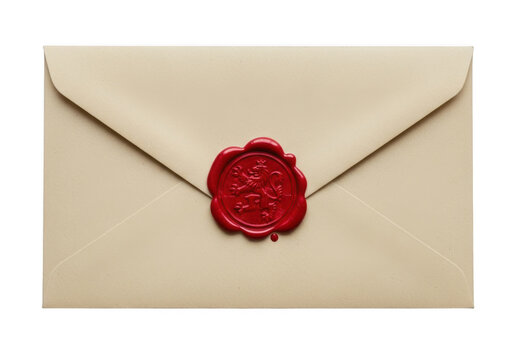 Vintage paper envelope with a red wax seal