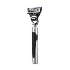Naklejka premium Modern razor with multiple blades and ergonomic handle for a close shave