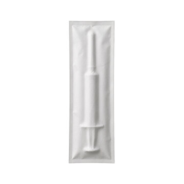 Syringe Hidden in Sealed Package Concept of Drug Addiction, Substance Abuse and Healthcare