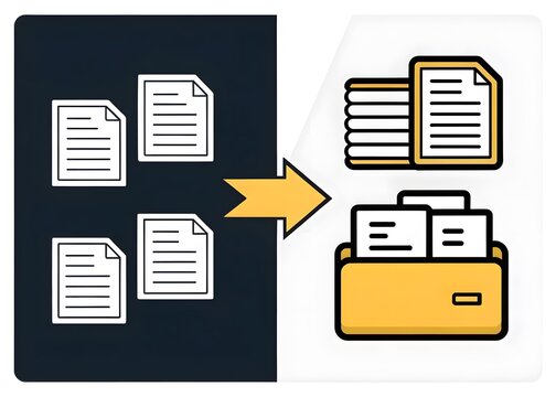 Documents combining into organized folders and briefcase