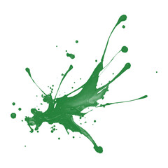 Obraz premium Green Watercolor Paint Splatter Isolated on White