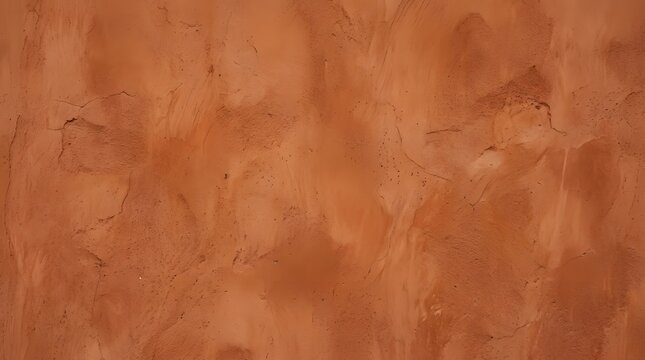 Terracotta textured plaster wall background for design projects. Rustic orange stucco surface with natural imperfections and warm earthy tones.