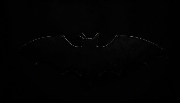 Bat Silhouette Artwork Dark Gray Background Wide Wings Minimalist Night Mystery Halloween Design Spooky Decorative Inspiration