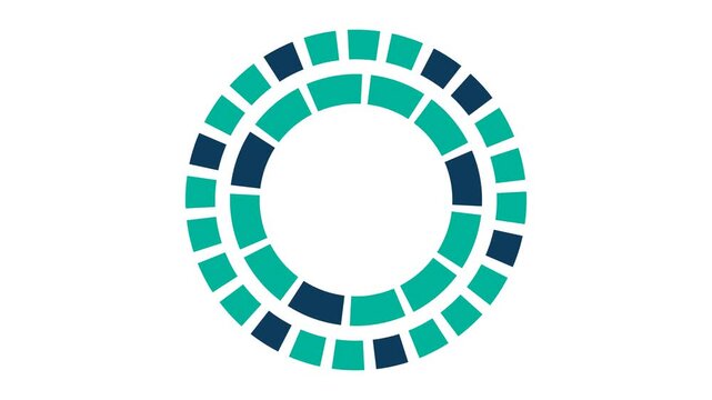 Minimalist data ring icon illustrating cycle process representing artificial intelligence continuous data flow and processing concept