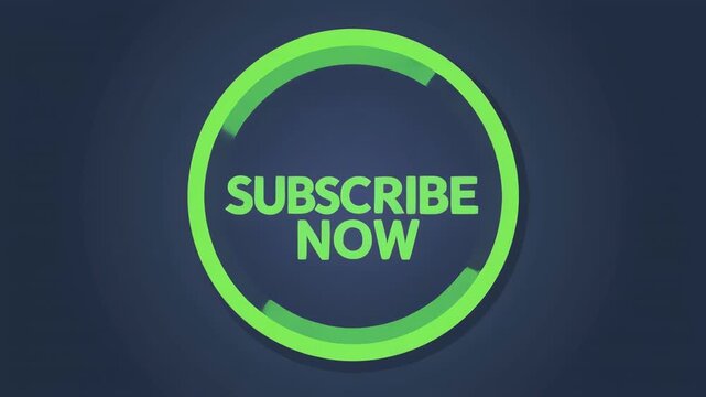 Animated subscribe button pulse effect green neon circle