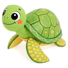 Obraz premium Smiling cartoon turtle with detailed shell