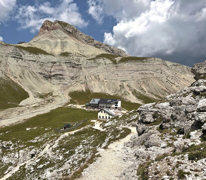 scenic and suggestive mountain view of the Puez-Odle Nature Park in the Dolomites