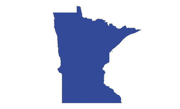 Minnesota state outline in slate blue for map infographic and regional data design.
