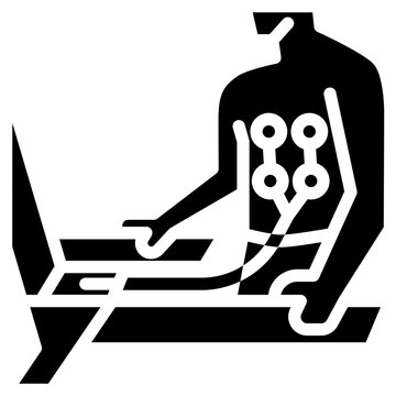 Heart rate monitor treadmill solid icon. For presentation, graphic design, mobile application, web design, infographics or UI.