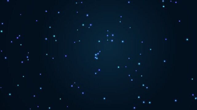 Stars twinkle in a deep blue night sky, casting a subtle glow across the vast expanse of space to create a serene and infinite celestial backdrop for scientific and astronomical themes.