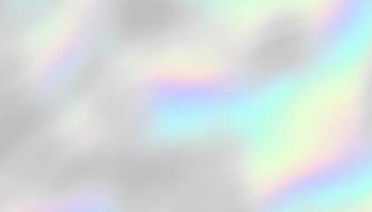 Fototapeta premium Colorful iridescent, holographic rainbow foil texture, gradient background for prints. Noise textured surface.