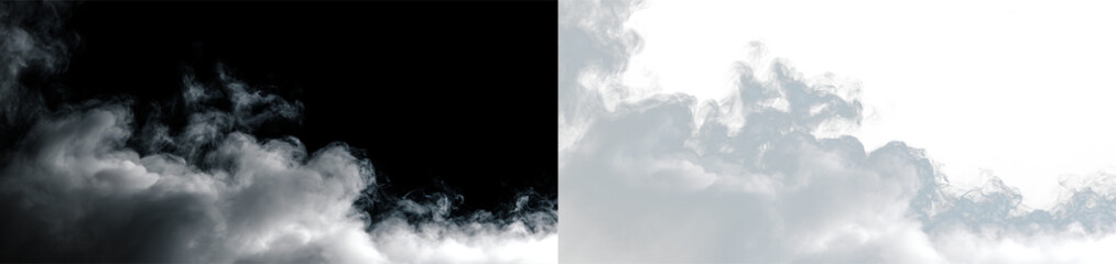 Clouds drift across the sky with a soft blend of gray and white, creating a dynamic backdrop © Liubov