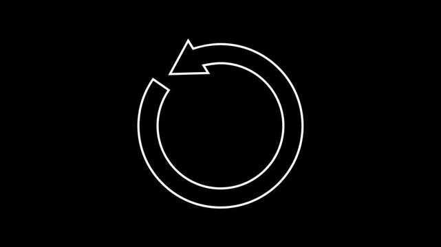 Loading screen animation - Animated spinning wheel icon, circular arrow refresh icon 4k