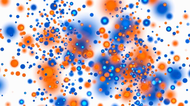 Abstract blue and orange particle motion background loop