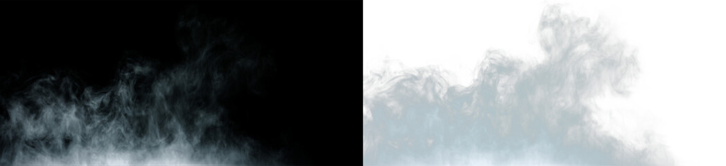 White smoke drifting against transparent background in a simple scene © Liubov