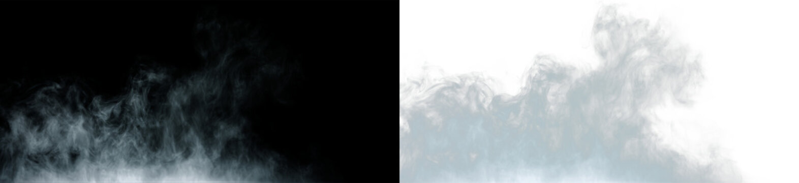 White smoke drifting against transparent background in a simple scene